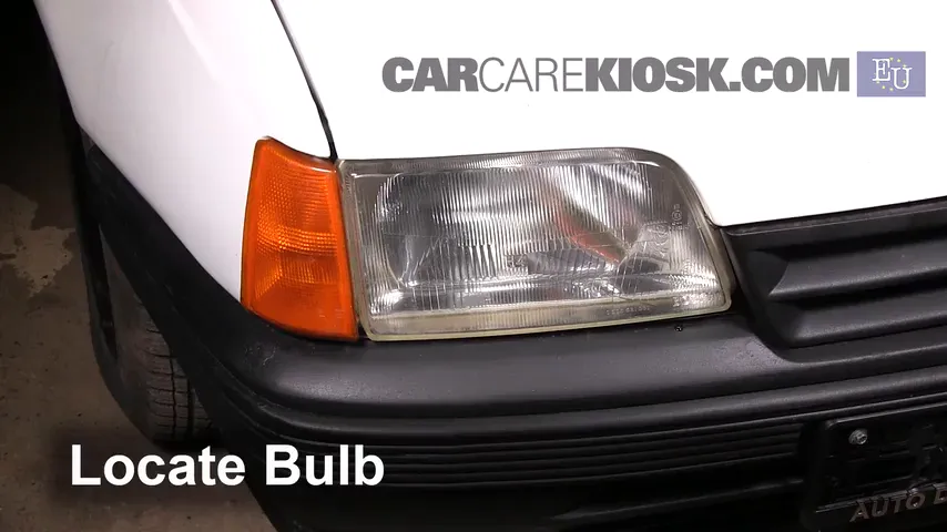 1990 Opel Kadett 1.4 i 1.4L 4 Cyl. Éclairage Feux de croisement (remplacer l'ampoule)
